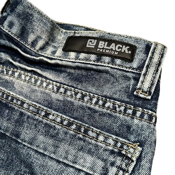 CJ Black Premium Slim Fit Distressed Zipper Acid Wash Denim Jeans Mens 30 32 - Picture 7 of 9